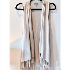 Fringe cardigan vest